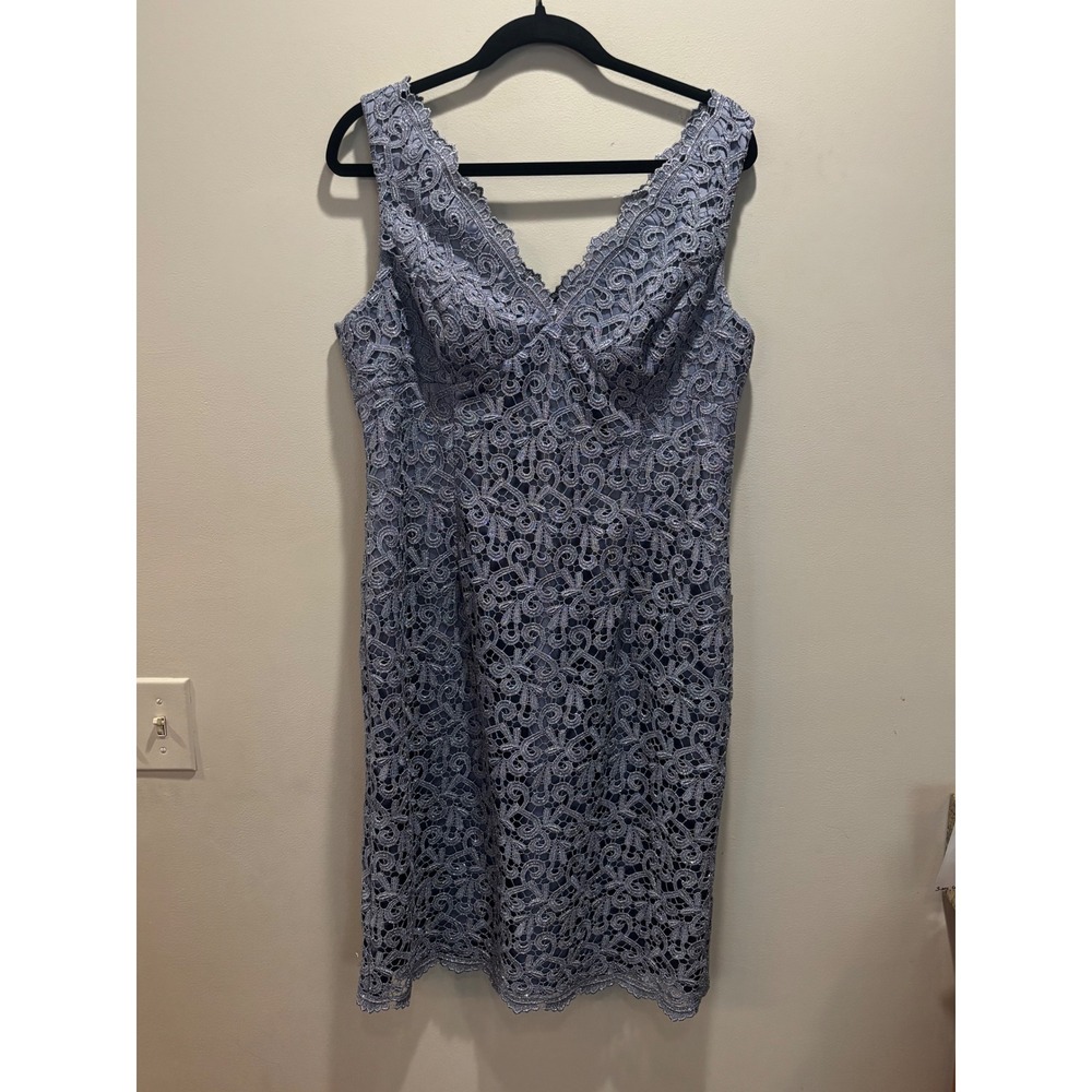 Adrianna Papell Occasions Lace‎ Dress Sleeveless Party Cocktail Formal Size 14